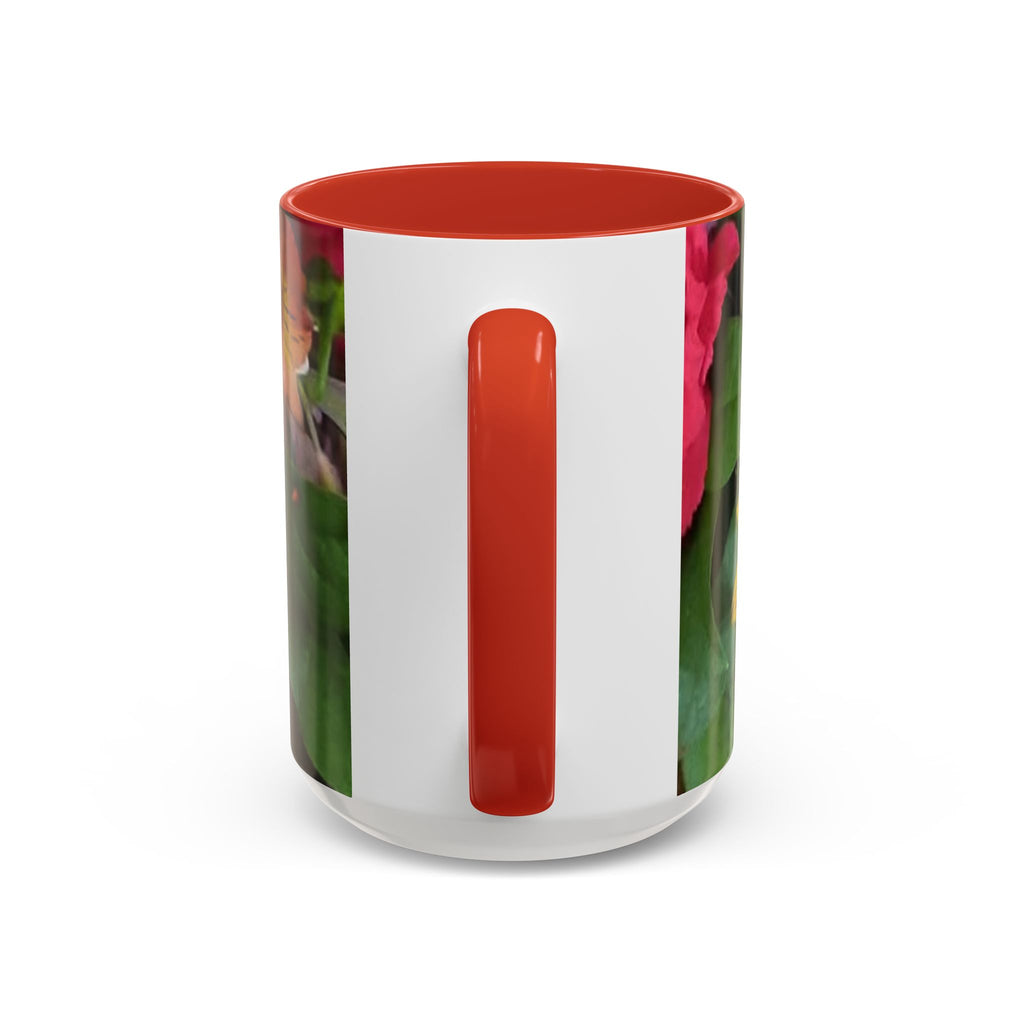 Sunflower & Peach Floral Accent Coffee Mug — Bright Botanical 11/15oz