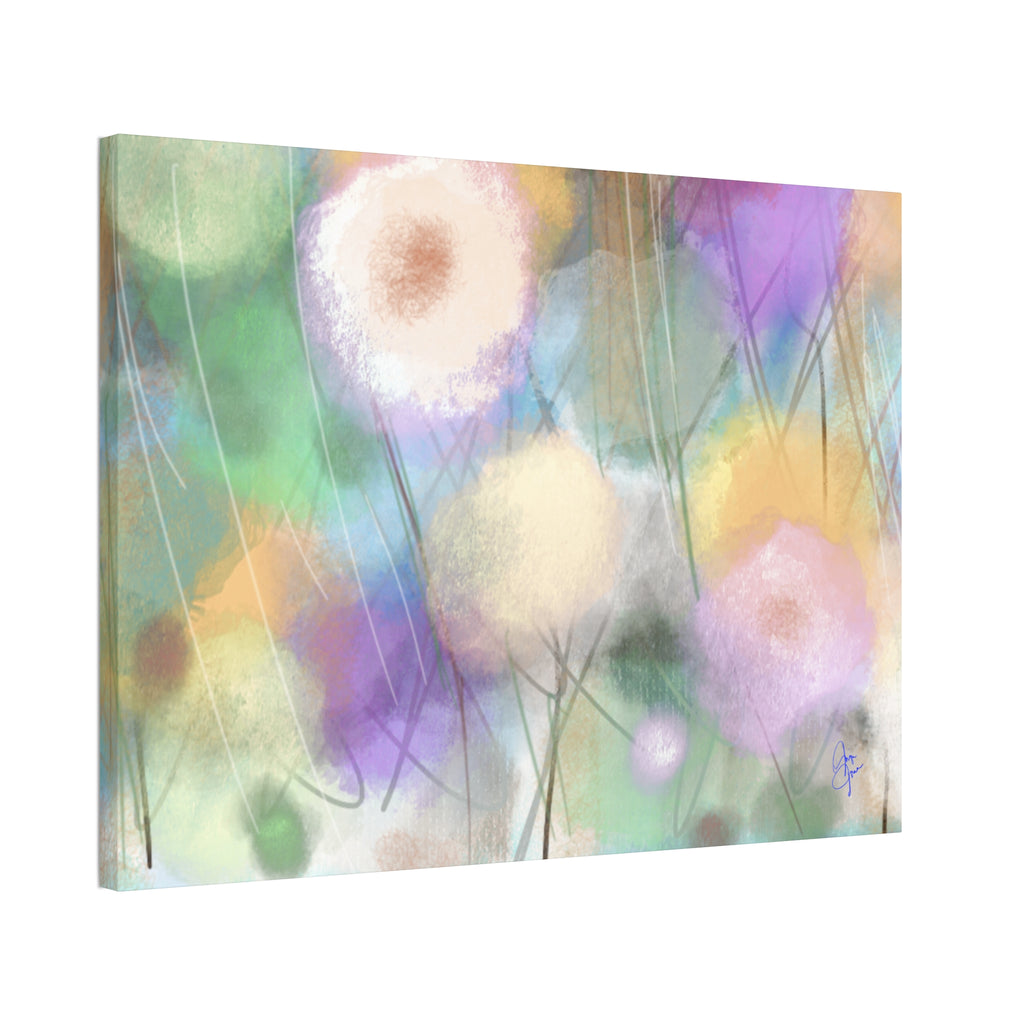 Floral Pastel Canvas Print — Dreamy Watercolor Dandelion Wall Art (1.5" Stretched)