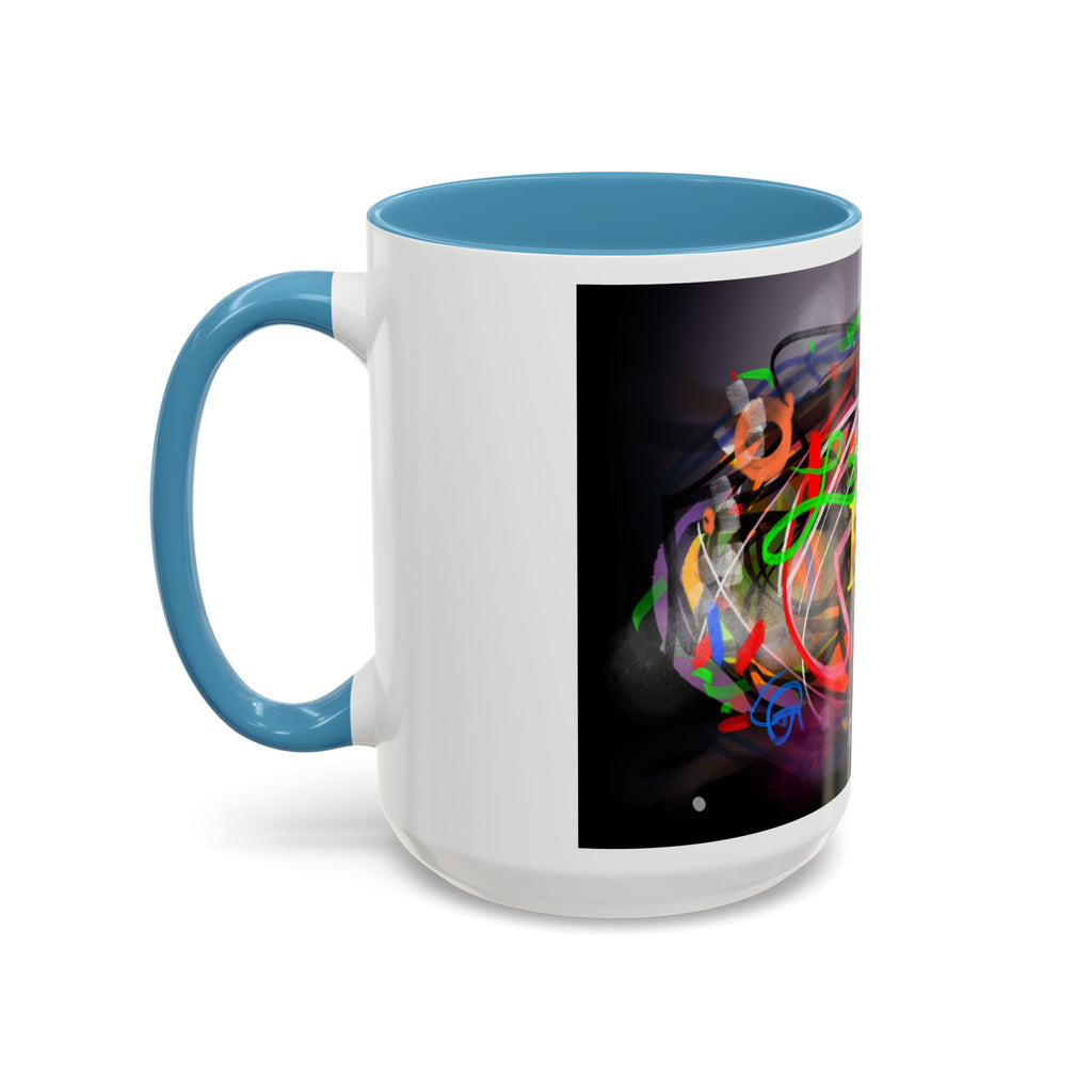 Abstract 'Live Your Life' Accent Coffee Mug — Colorful Artistic Ceramic Mug (11/15oz)