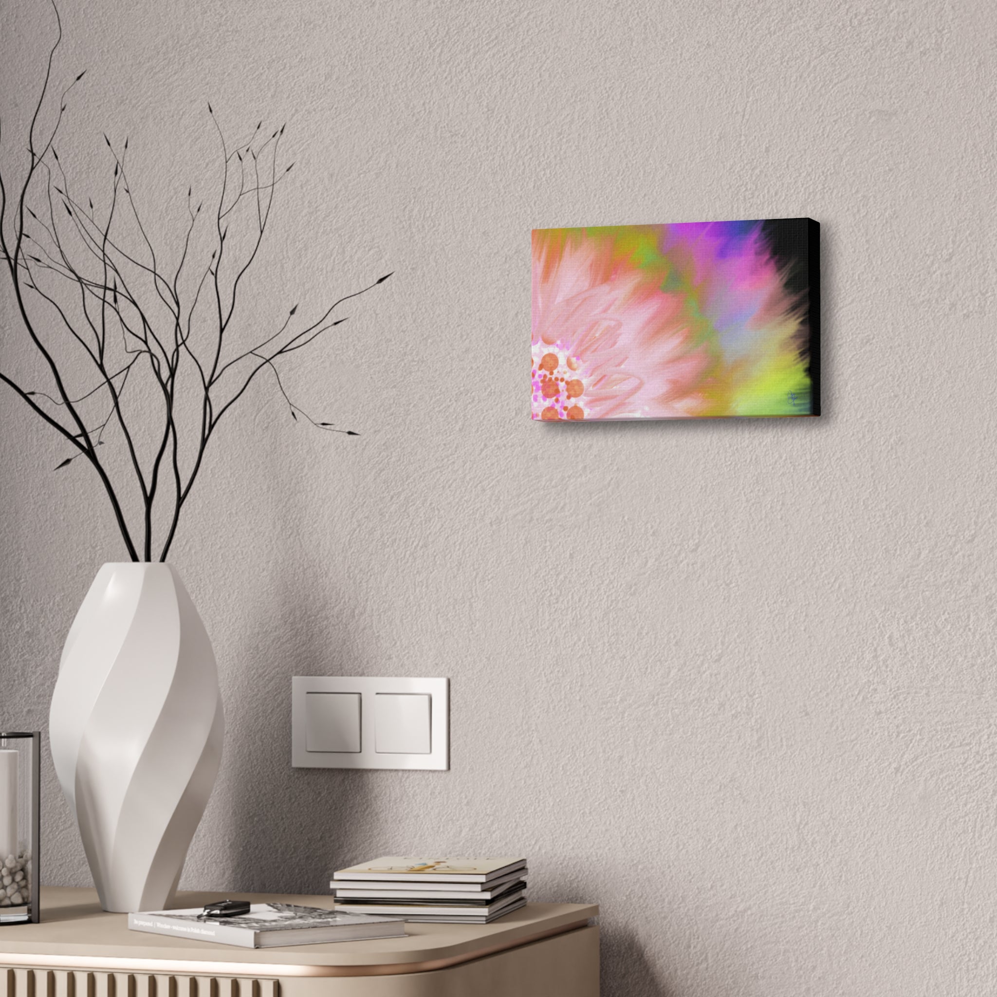 Abstract Floral Burst Canvas Stretched 1.5" — Colorful Sunflower Wall Art