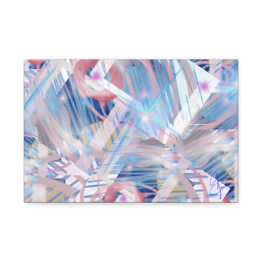 Abstract Pastel Flamingo Canvas Stretch 1.5" - Modern Tropical Wall Art