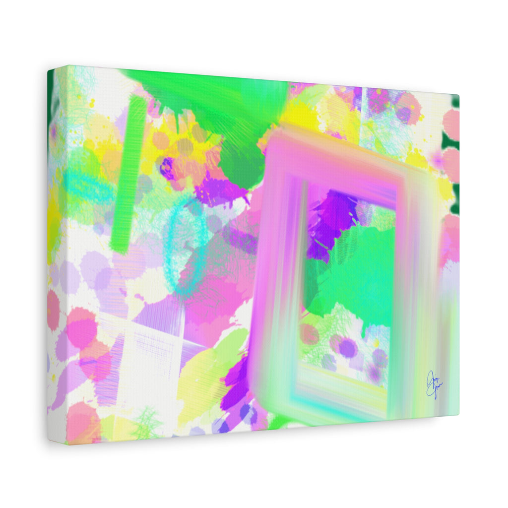 Abstract Pastel Splash Canvas Print — Bright Neon Frame Wall Art