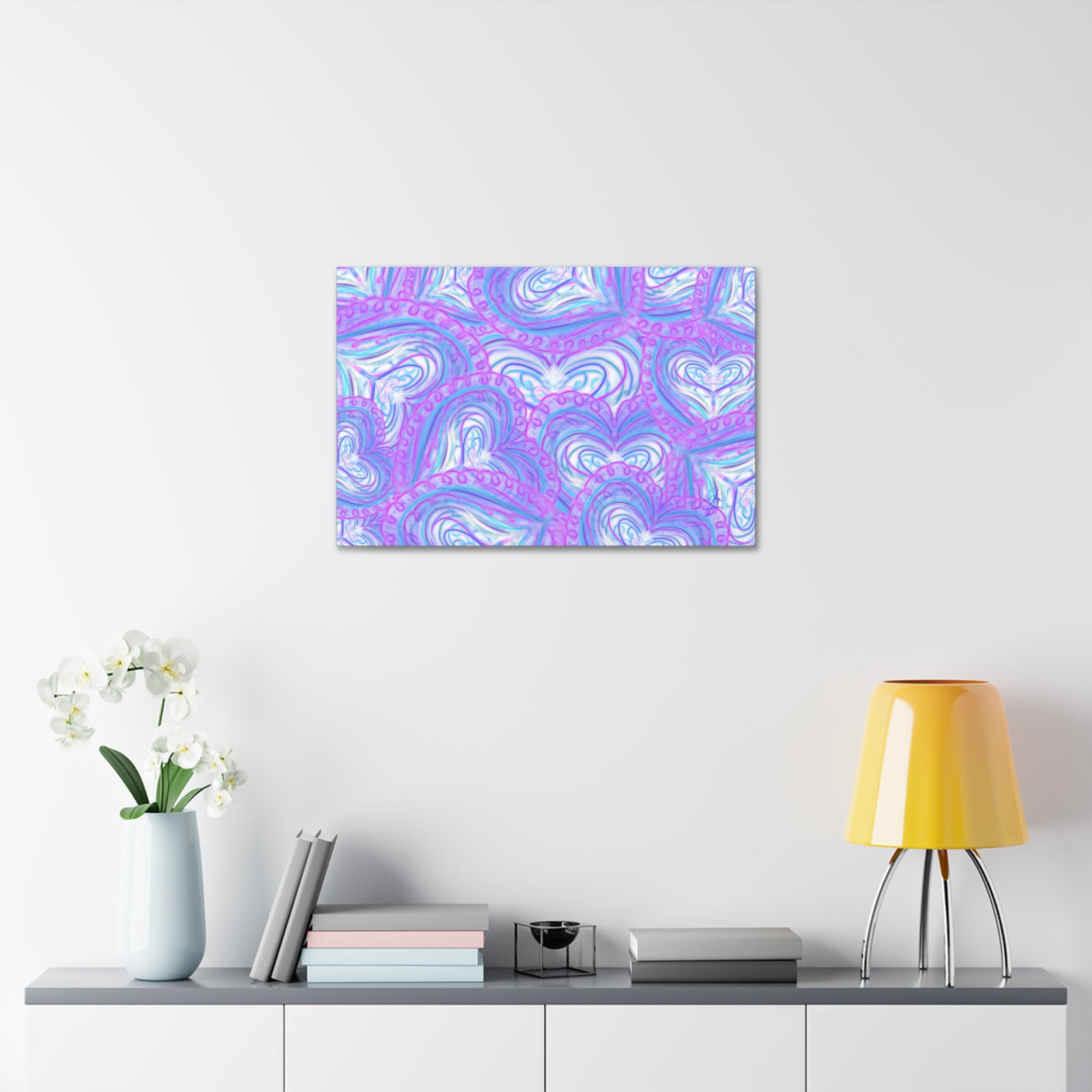 Pastel Heart Swirl Canvas Print — Stretched 1.5"