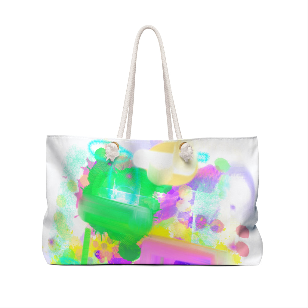 Pastel Abstract Weekender Bag — Bright Watercolor Travel Tote