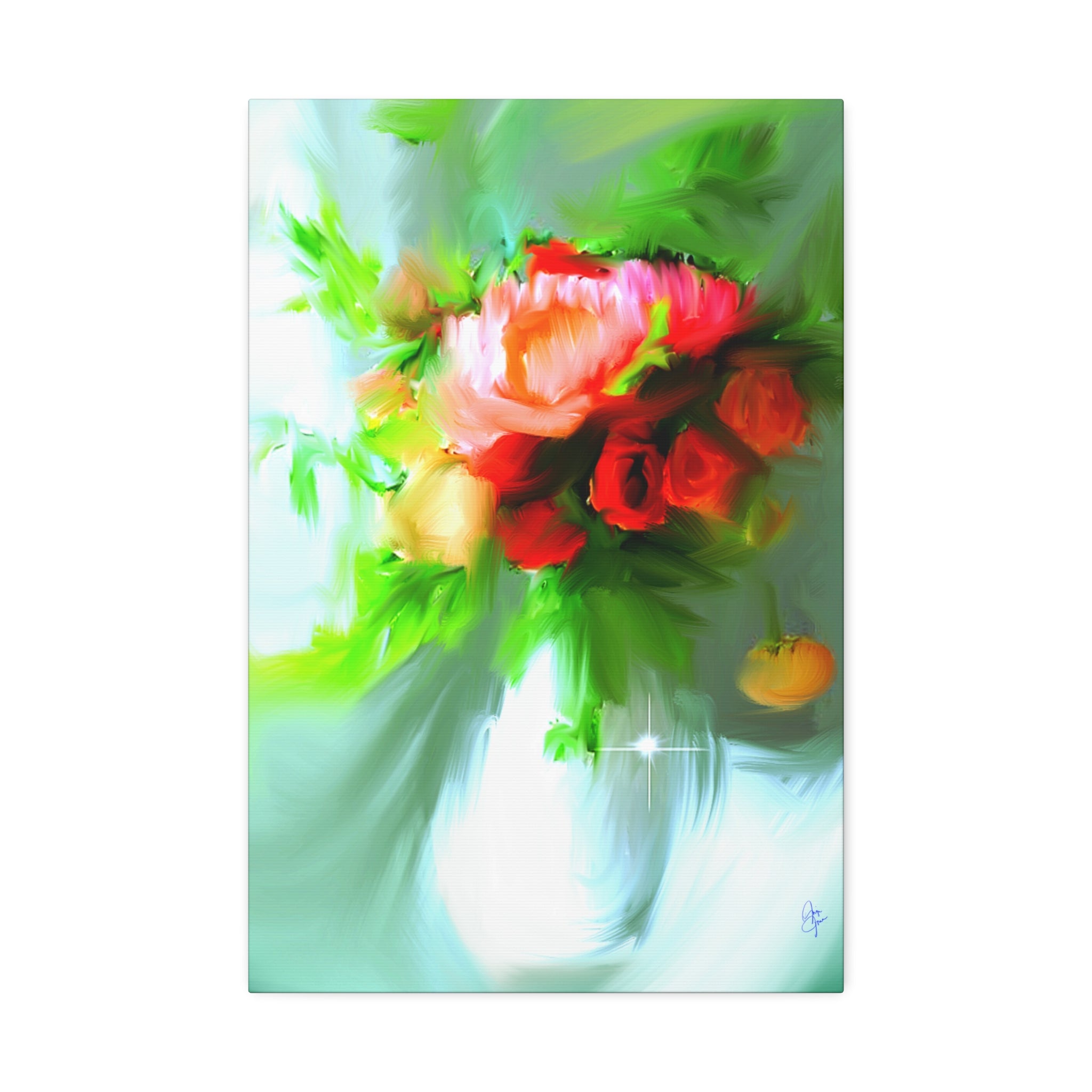 Vibrant Floral Bouquet Canvas Wall Art — Stretched 1.5"