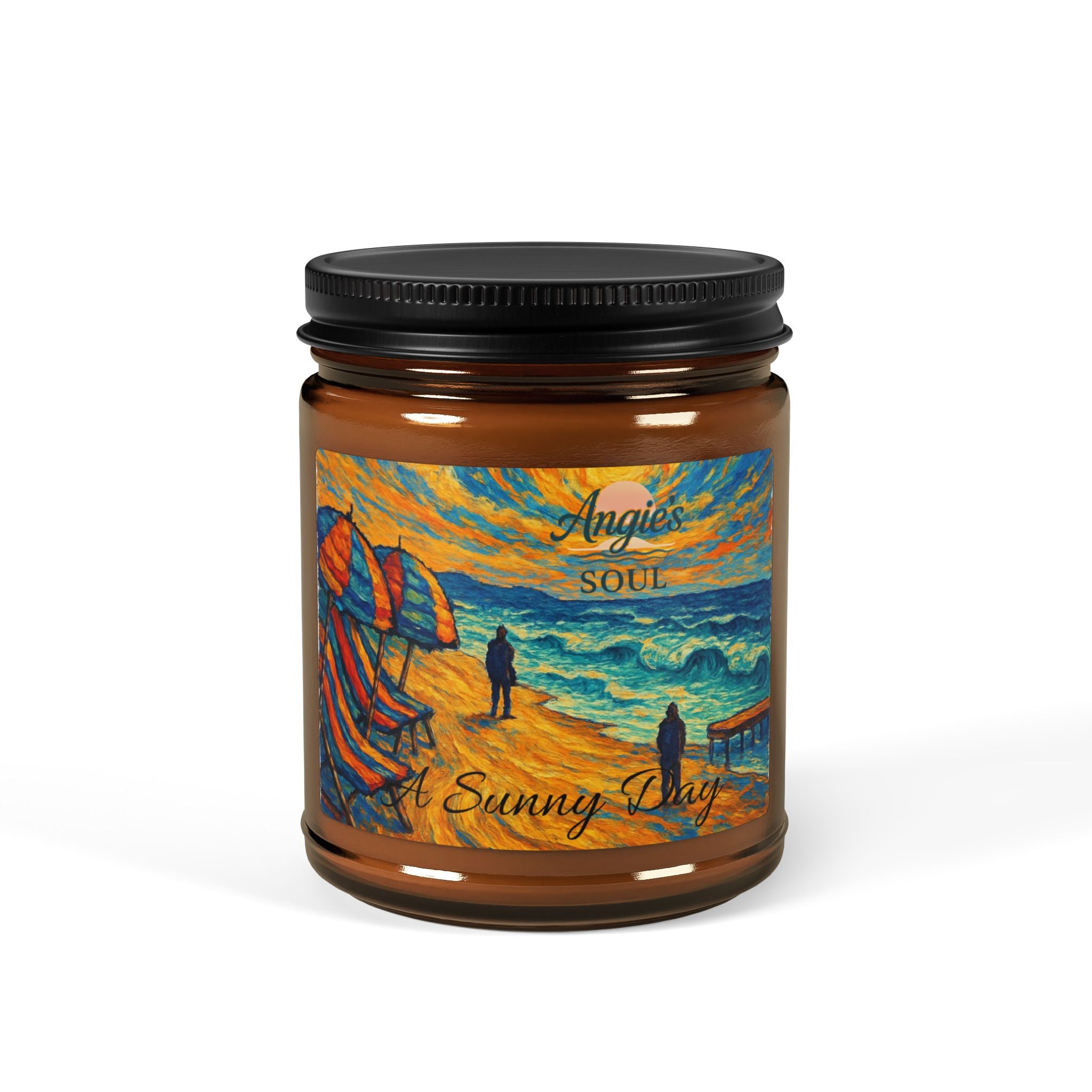 Sunny Beach Scented Soy Candle — Amber Jar (Multi-Size)