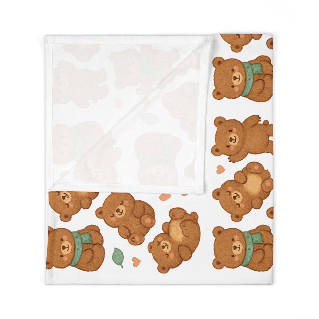 Cute Brown Bear Baby Swaddle Blanket – Soft Nursery Wrap for Newborns & Baby Shower Gift