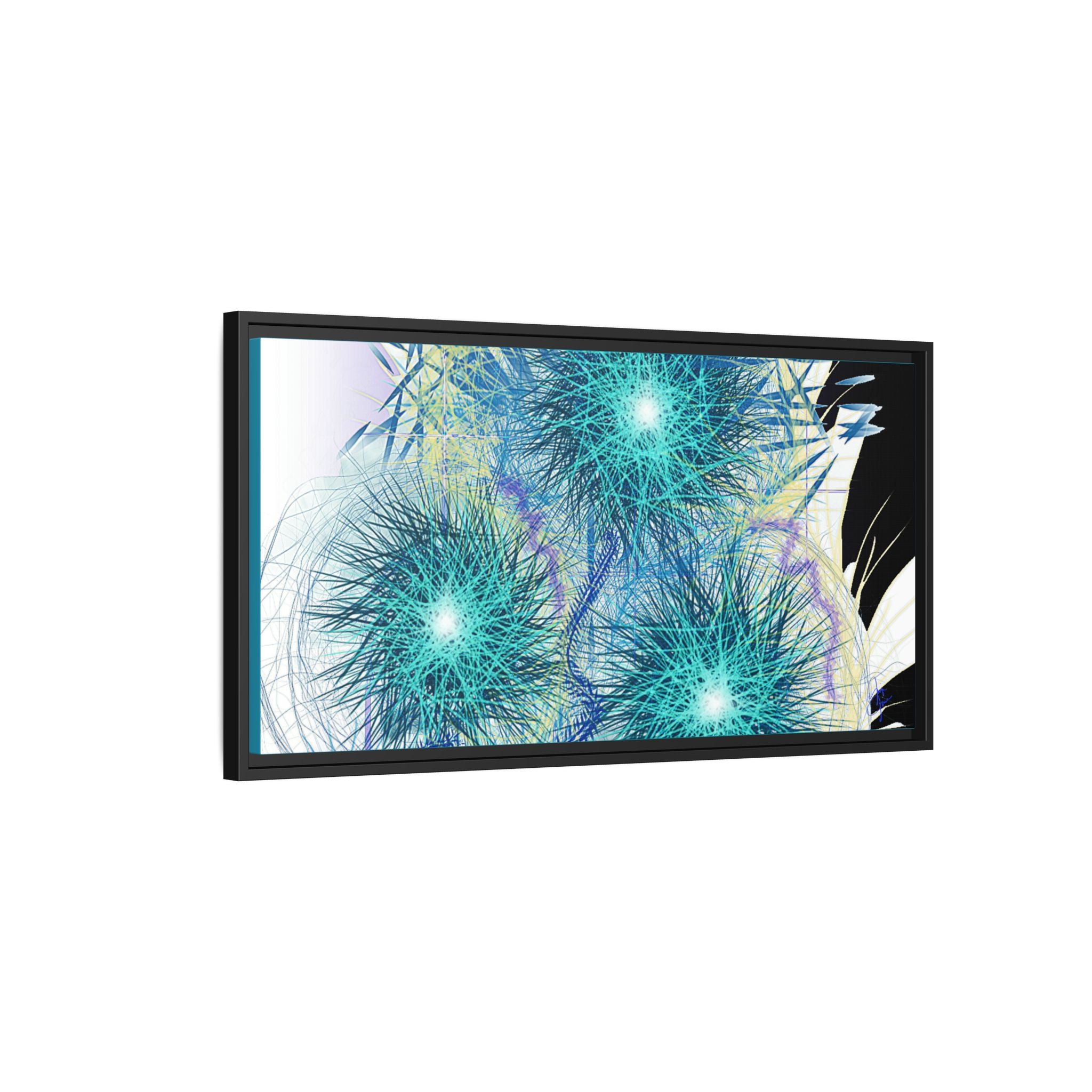 Dandelion Abstract Print Matte Canvas Framed Wall Art