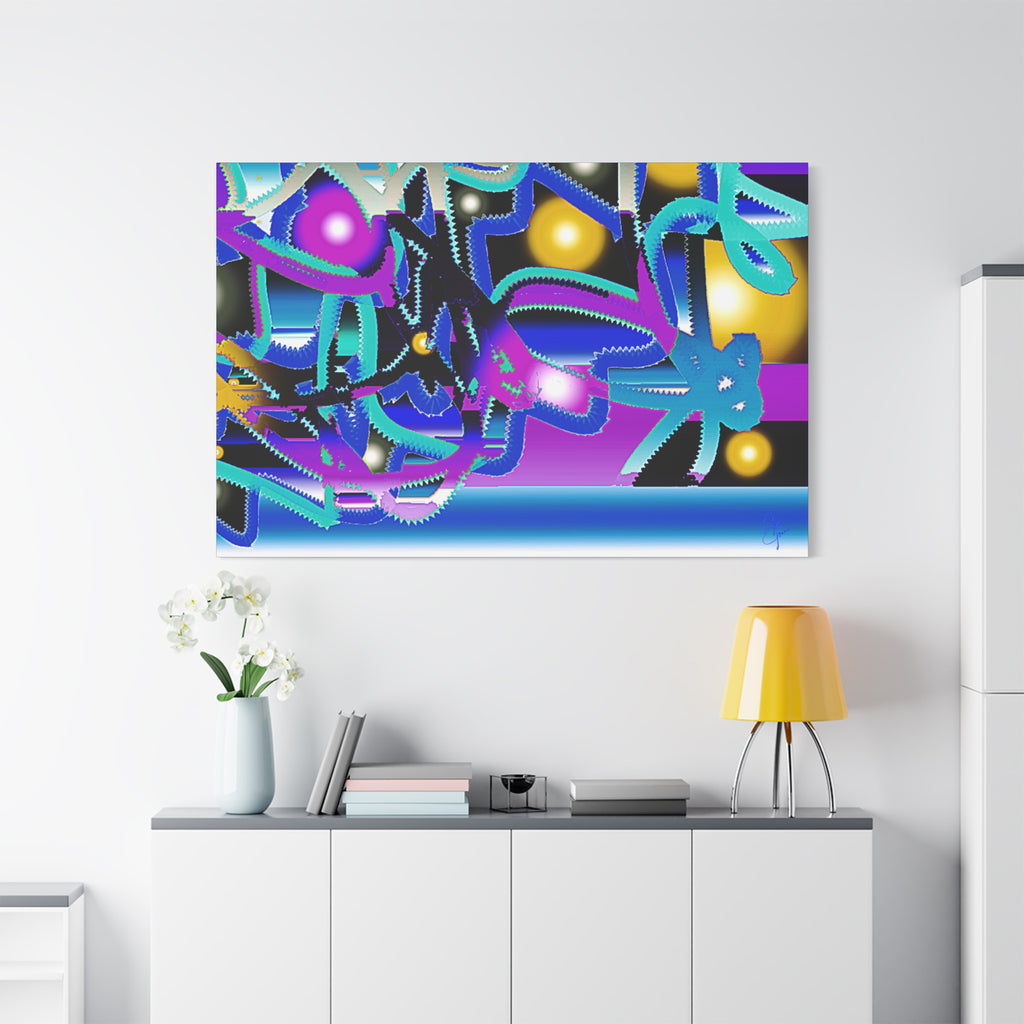 Contemporary City Lights Matte Canvas Wall Art — Stretched 1.25"