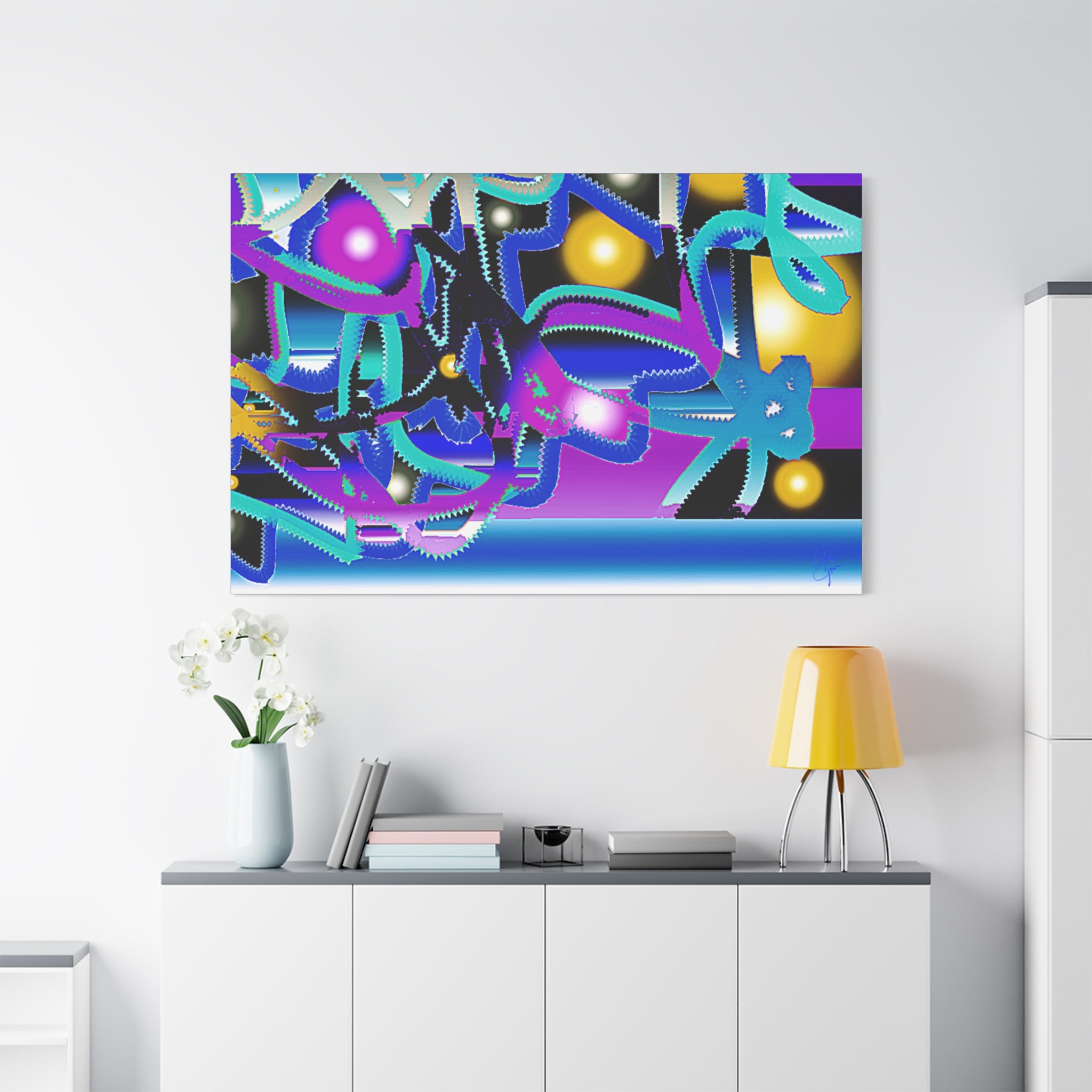 Contemporary City Lights Matte Canvas Wall Art — Stretched 1.25"