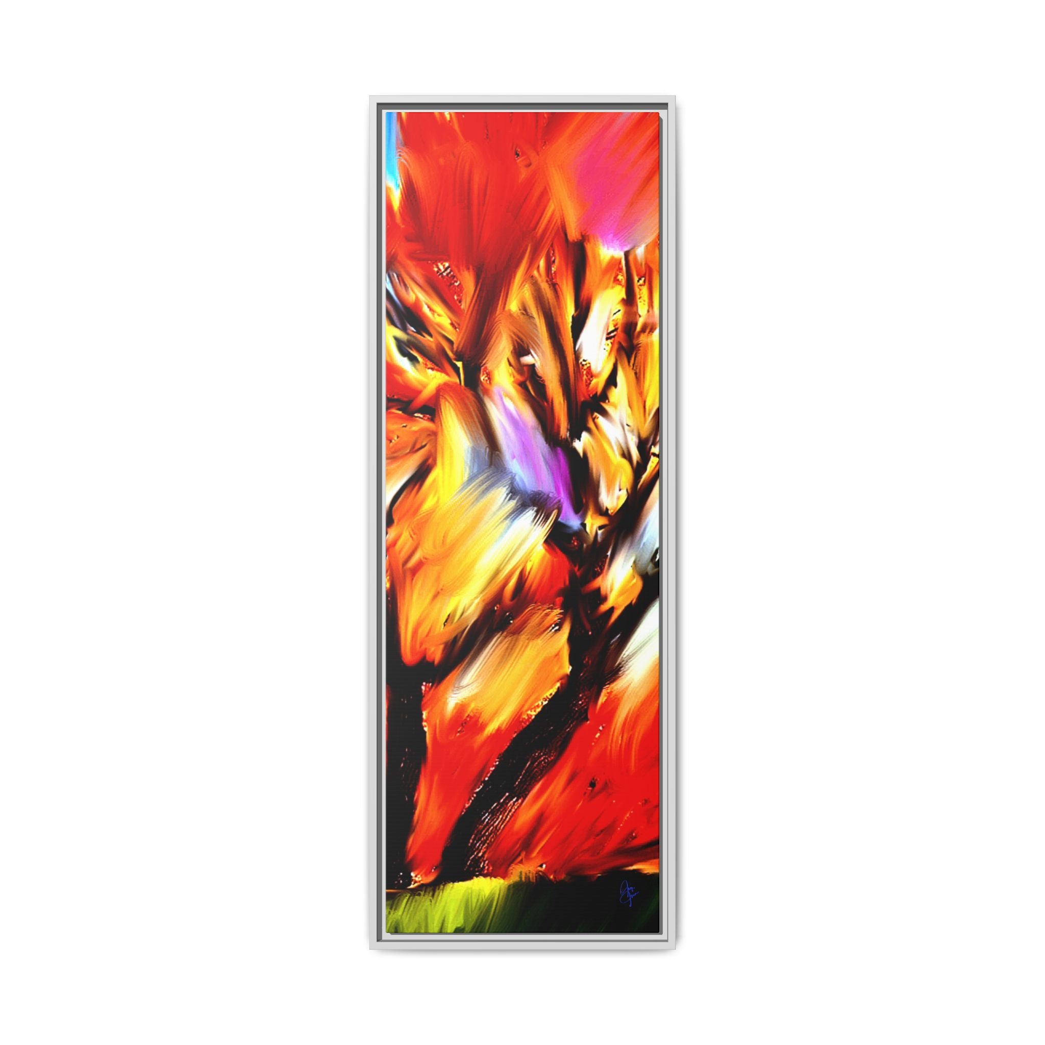 Framed Matte Canvas Print — Vibrant Tree Landscape