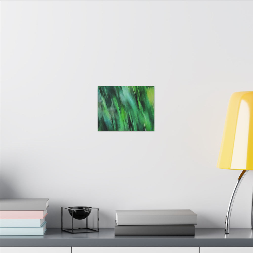 Green Abstract Blur Canvas Wall Art — Vibrant Nature-Inspired Matte Print