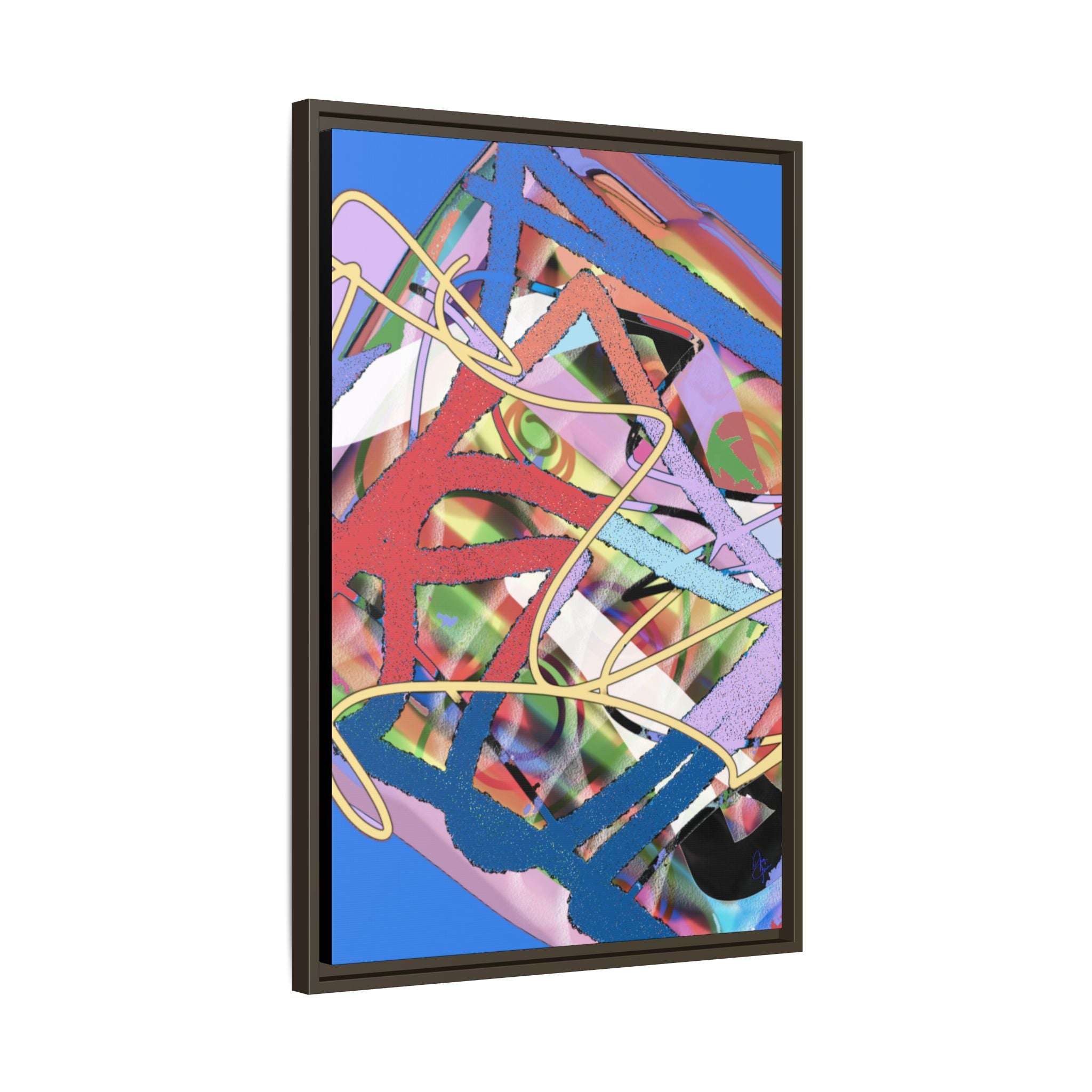 Abstract Multi‑Color Framed Canvas Art – Vibrant Modern Wall Decor