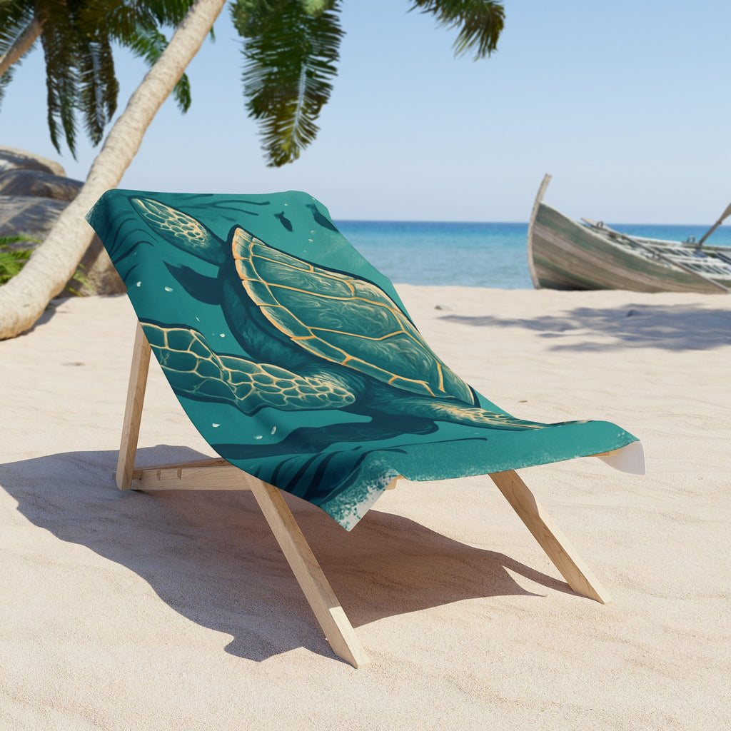 Sea Turtle Beach Towel - Vibrant Ocean Design for Summer Fun