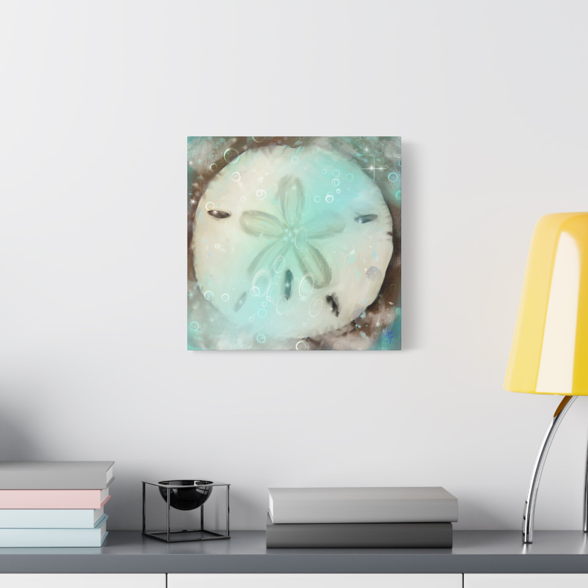 Sand Dollar Ocean Canvas Wall Art — Beach Coastal Nautical Decor