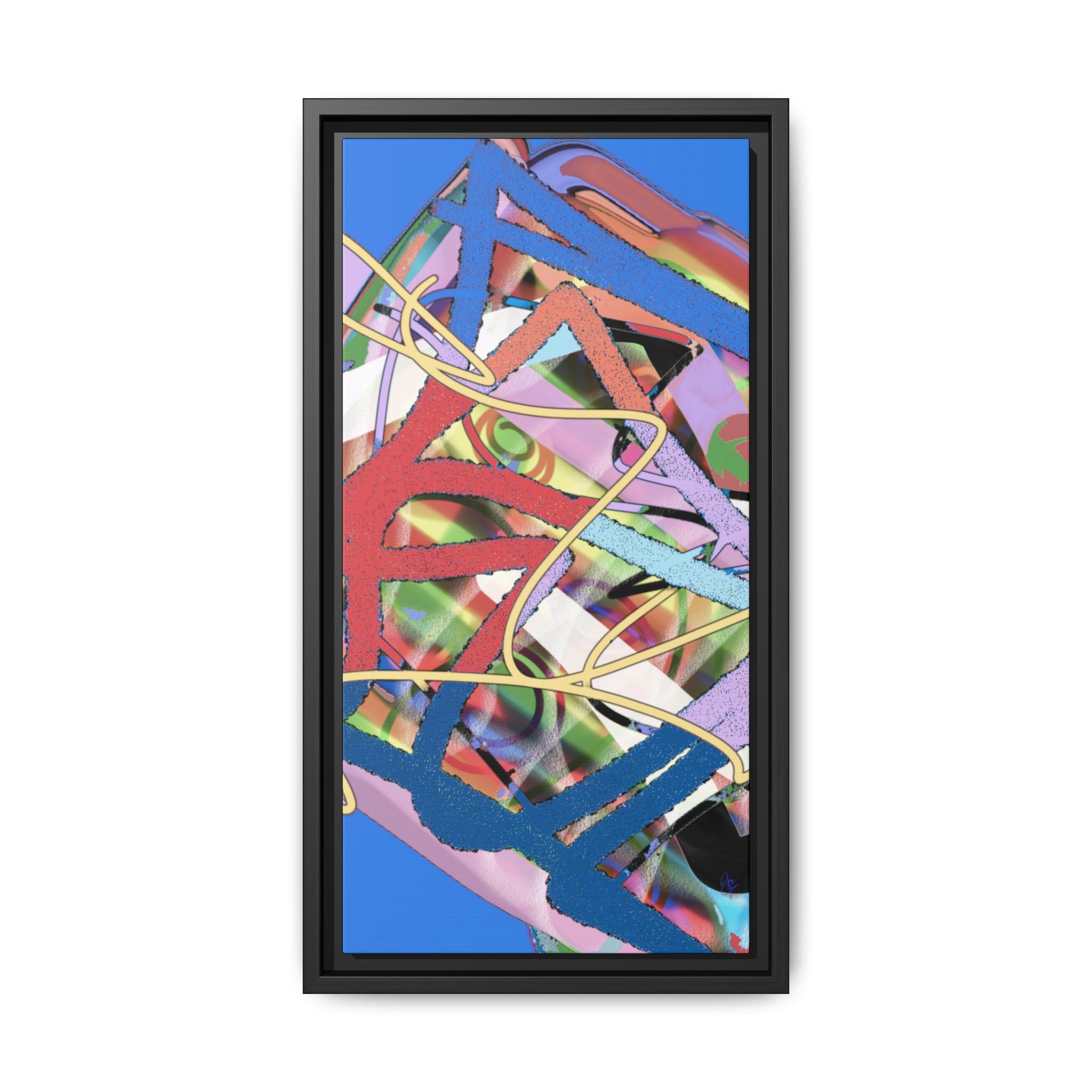 Abstract Multi‑Color Framed Canvas Art – Vibrant Modern Wall Decor