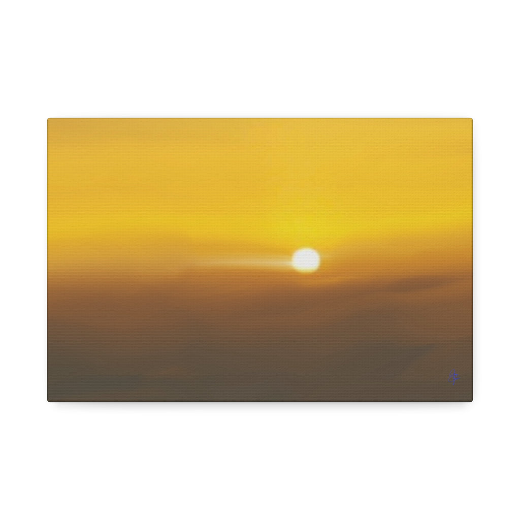 Golden Sunrise Canvas Wall Art — Tranquil Sunrise Stretched Canvas