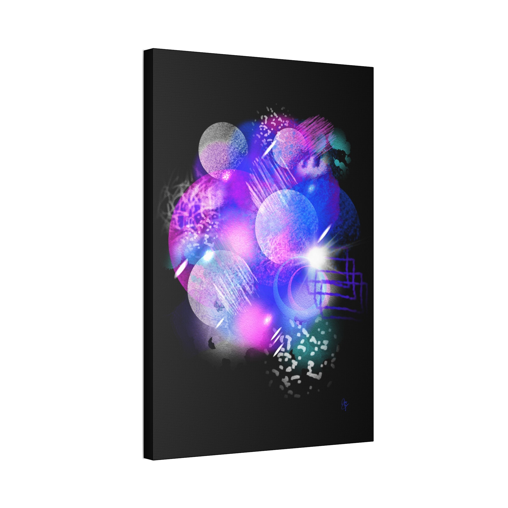 Abstract Neon Galaxy Canvas Print — Stretched 1.5''