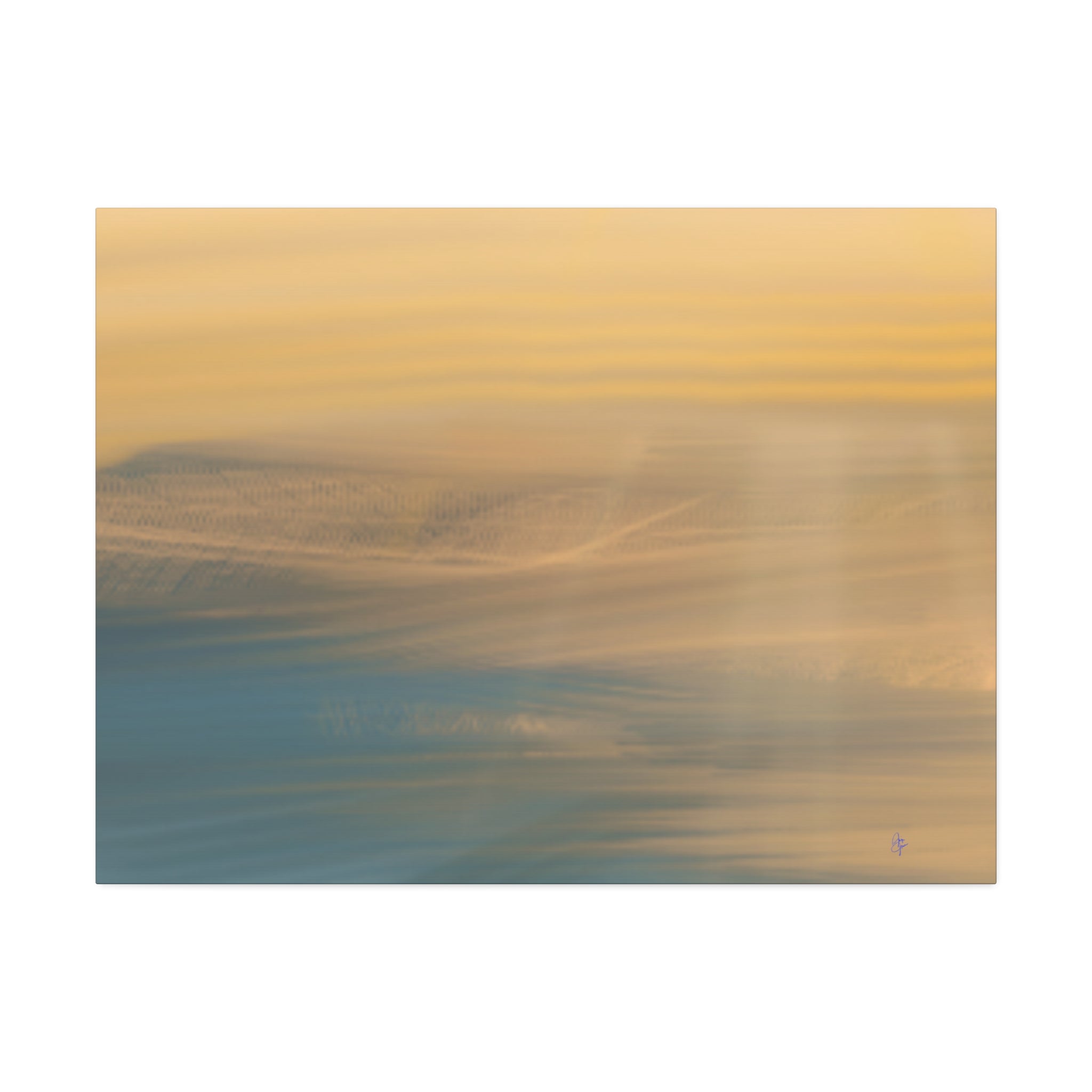 Sunset Blur Abstract Canvas Print – Warm Coastal Wall Art