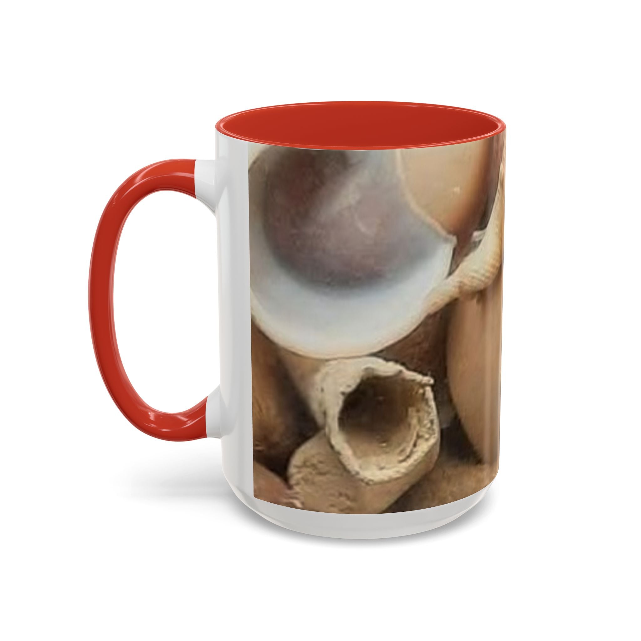 Seashell Beach Accent Coffee Mug — Coastal Shells Design (11/15 oz)