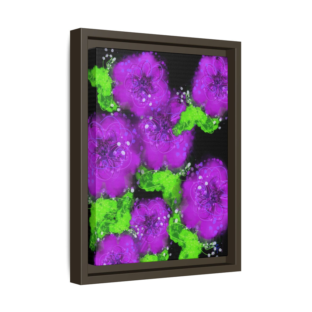 Framed Floral Canvas Print — Matte Multi-Color Blooms Wall Art