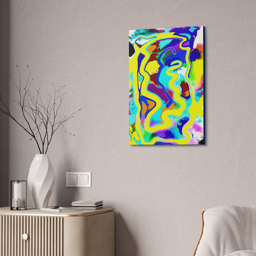 Abstract Neon Wave Canvas Art — Vibrant Stretched 1.5" Wall Decor