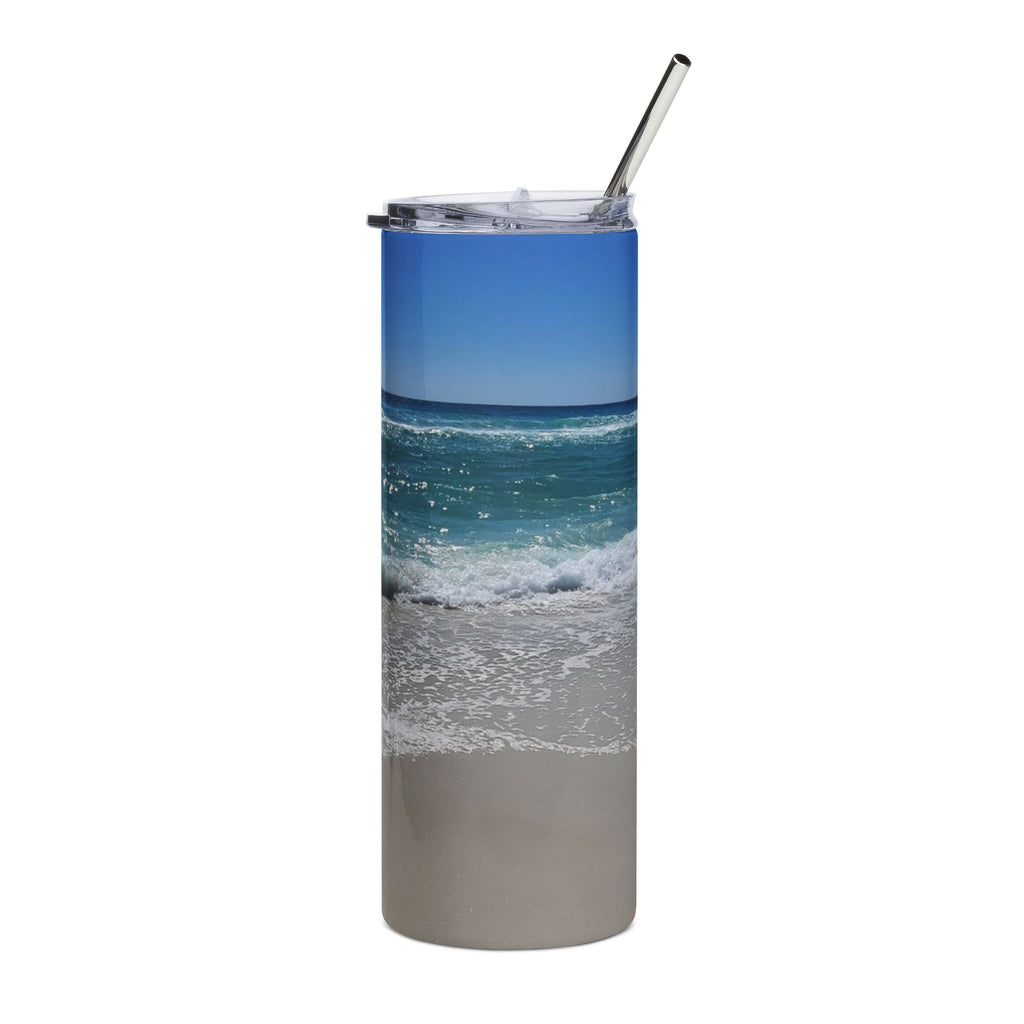 Beach Vibes Stainless Steel Tumbler - 20oz Ocean Wave Design