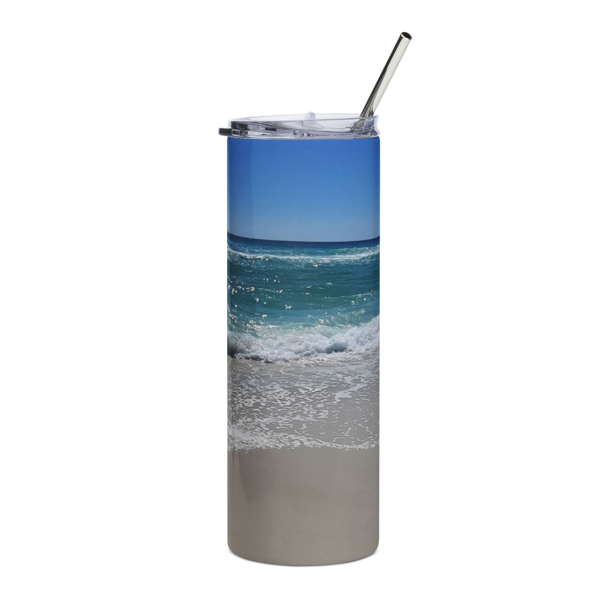 Beach Vibes Stainless Steel Tumbler - 20oz Ocean Wave Design