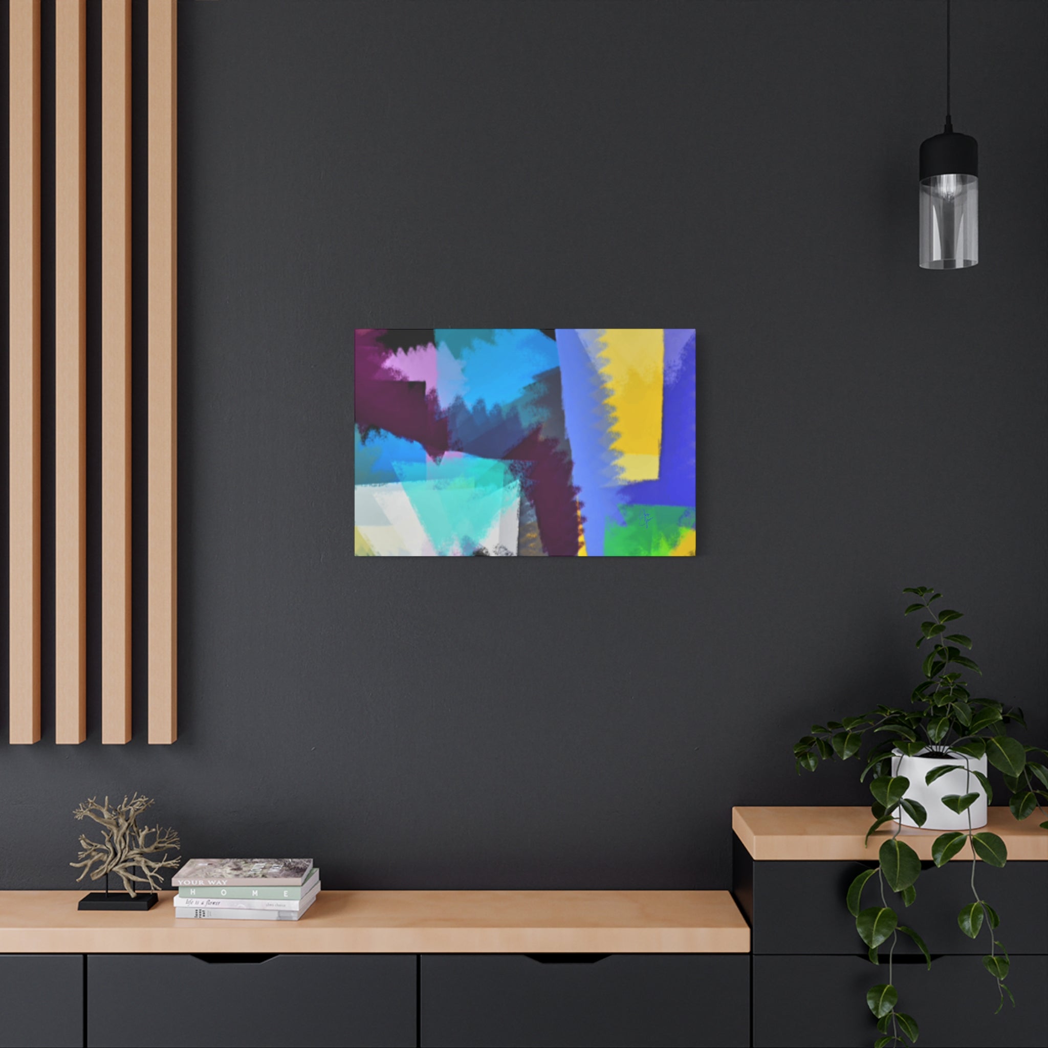 Abstract Color Burst Canvas Print — Vibrant Geometric Wall Art