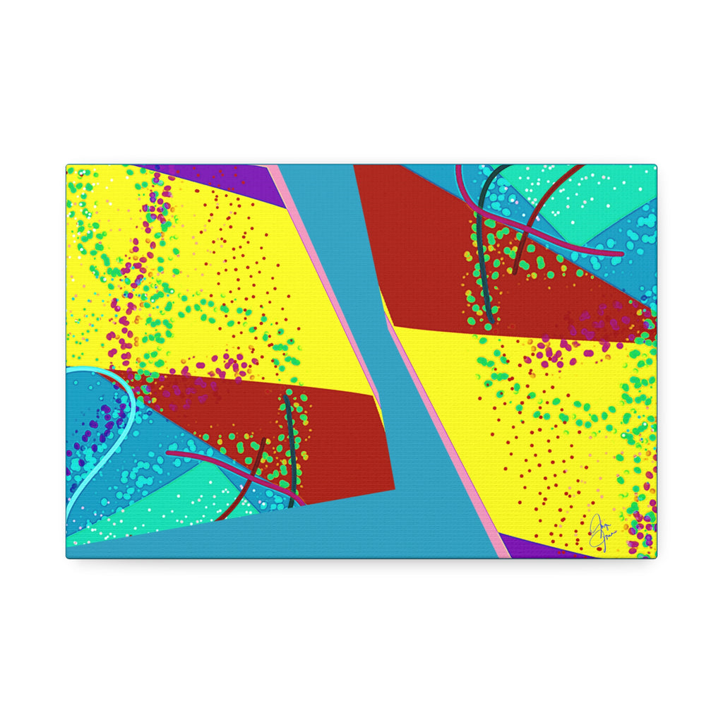Abstract Pop Art Canvas Print — Colorful Geometric Wall Art (Stretched 1.5")