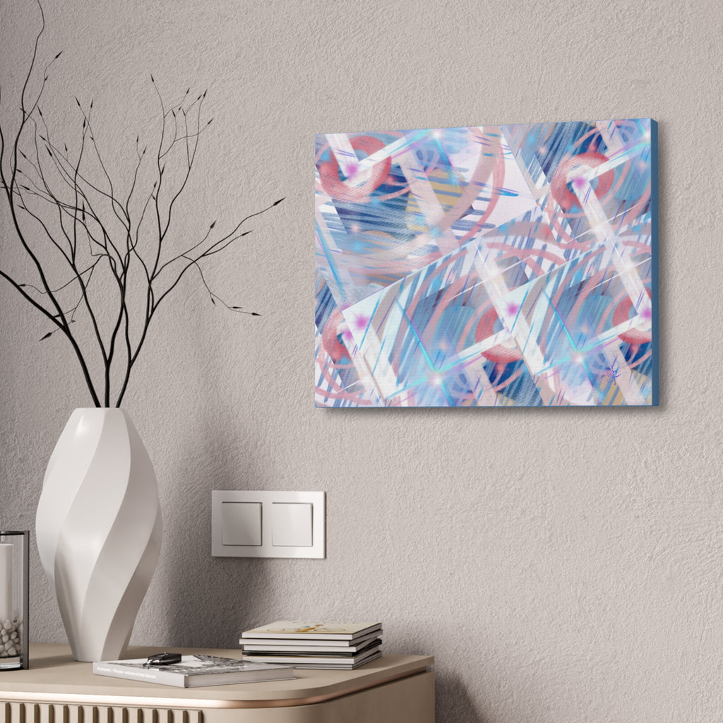 Abstract Pastel Flamingo Canvas Stretch 1.5" - Modern Tropical Wall Art