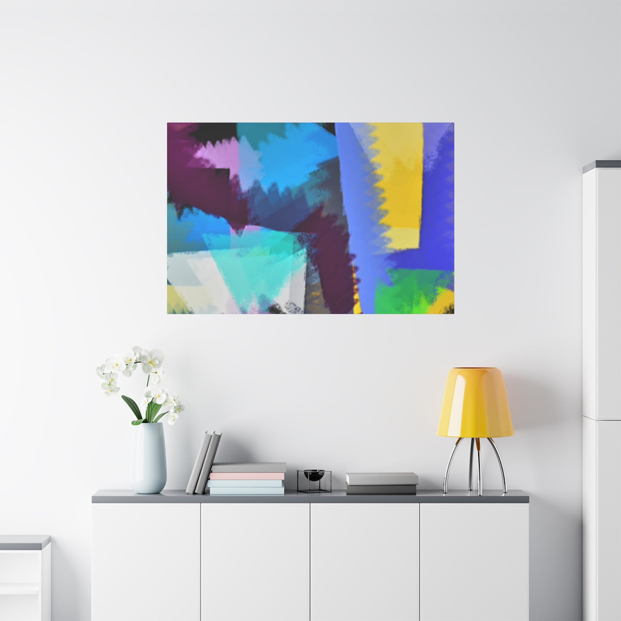Abstract Color Burst Canvas Print — Vibrant Geometric Wall Art