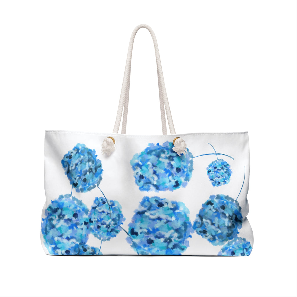 Blue Hydrangea Weekender Bag - Floral Travel Tote