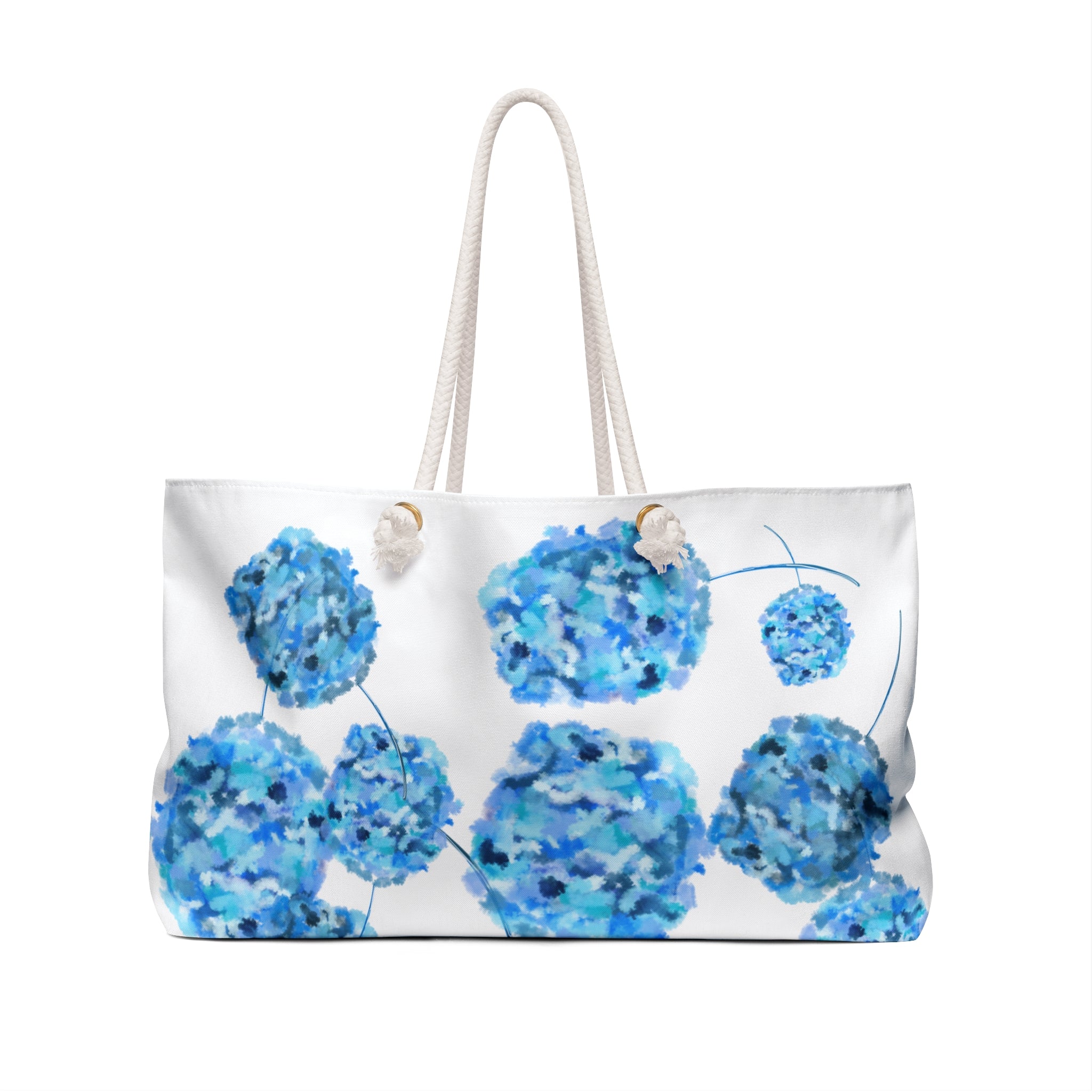 Blue Hydrangea Weekender Bag - Floral Travel Tote