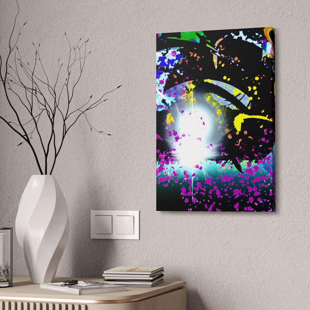 Abstract Neon Splash Canvas Print — Vibrant Galaxy-Inspired Wall Art (Stretched 1.5")