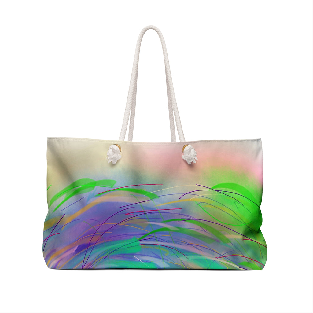 Abstract Sunrise Weekender Bag — Colorful Beach & Travel Tote