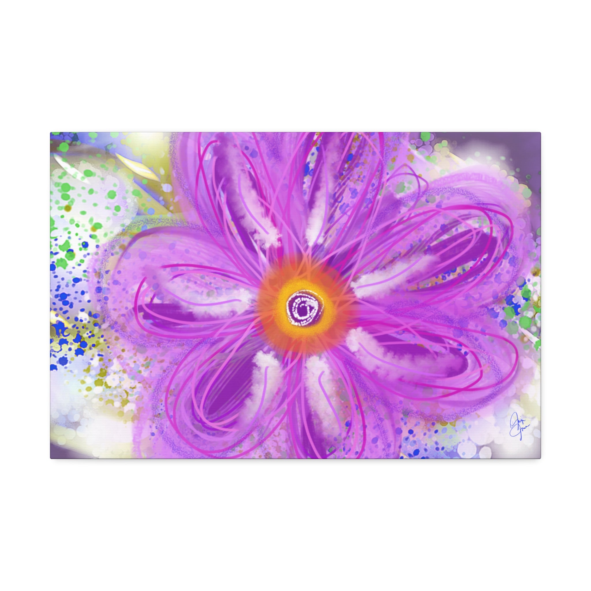 Purple Bloom Floral Canvas - Stretched 1.5" Wall Art