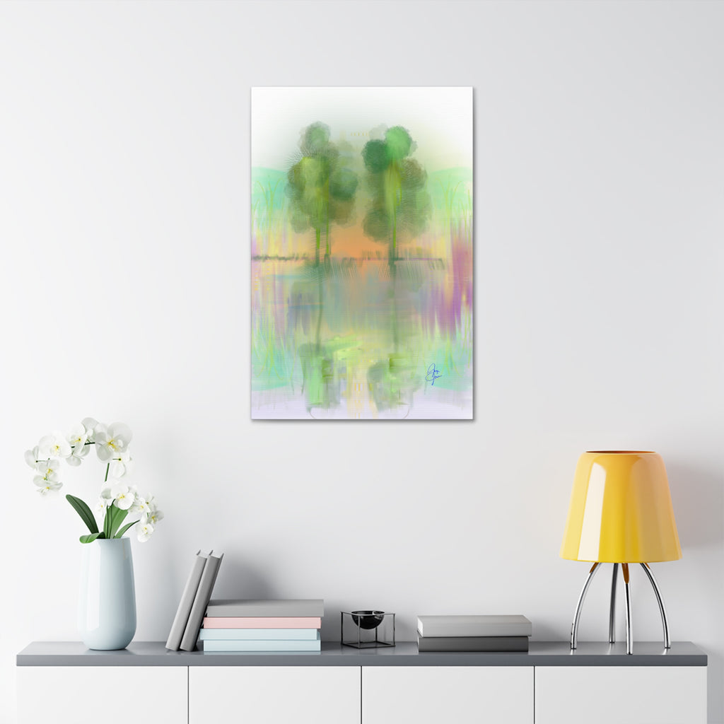 Serene Pastel Trees Canvas Print — Stretched 1.5"