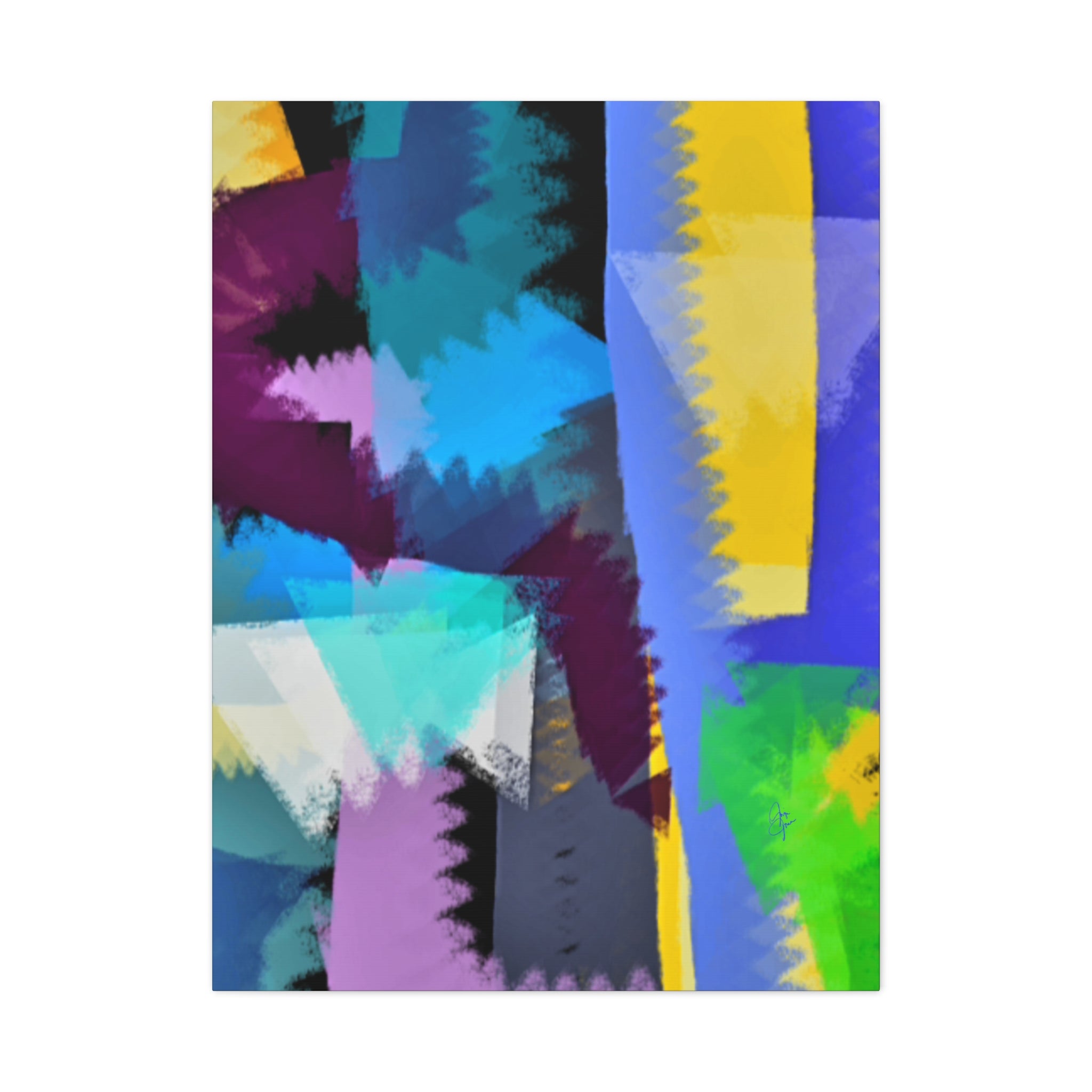 Abstract Color Burst Canvas Print — Vibrant Geometric Wall Art