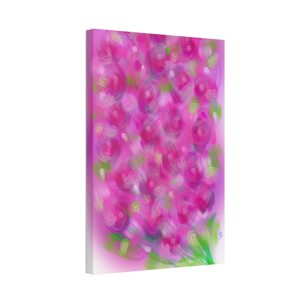 Pink Floral Abstract Canvas Print — Stretched 1.5" Wall Art