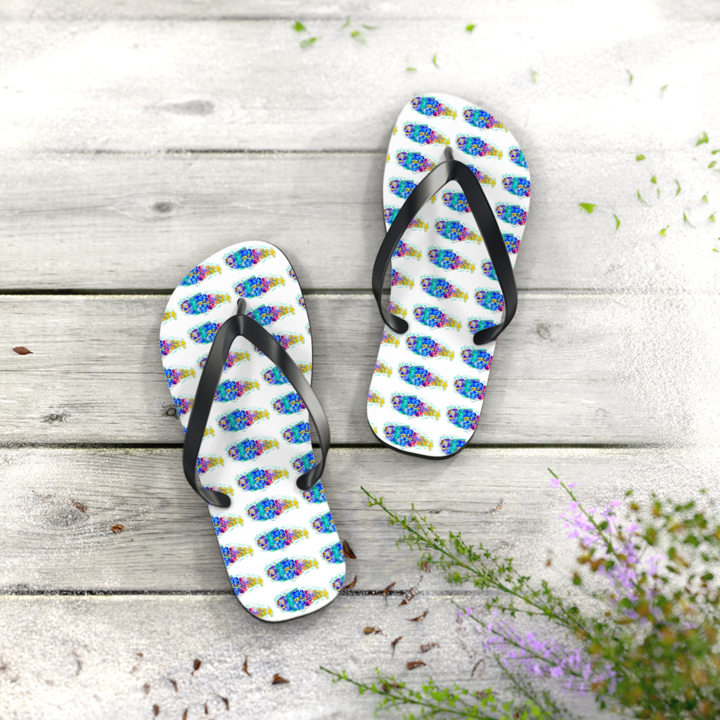 Colorful Tie-Dye Fish Flip Flops — Summer Beach Sandals