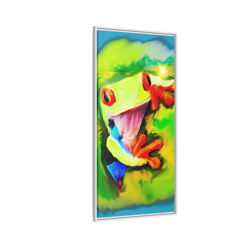 Colorful Tree Frog Matte Canvas Print — Framed Tropical Wall Art