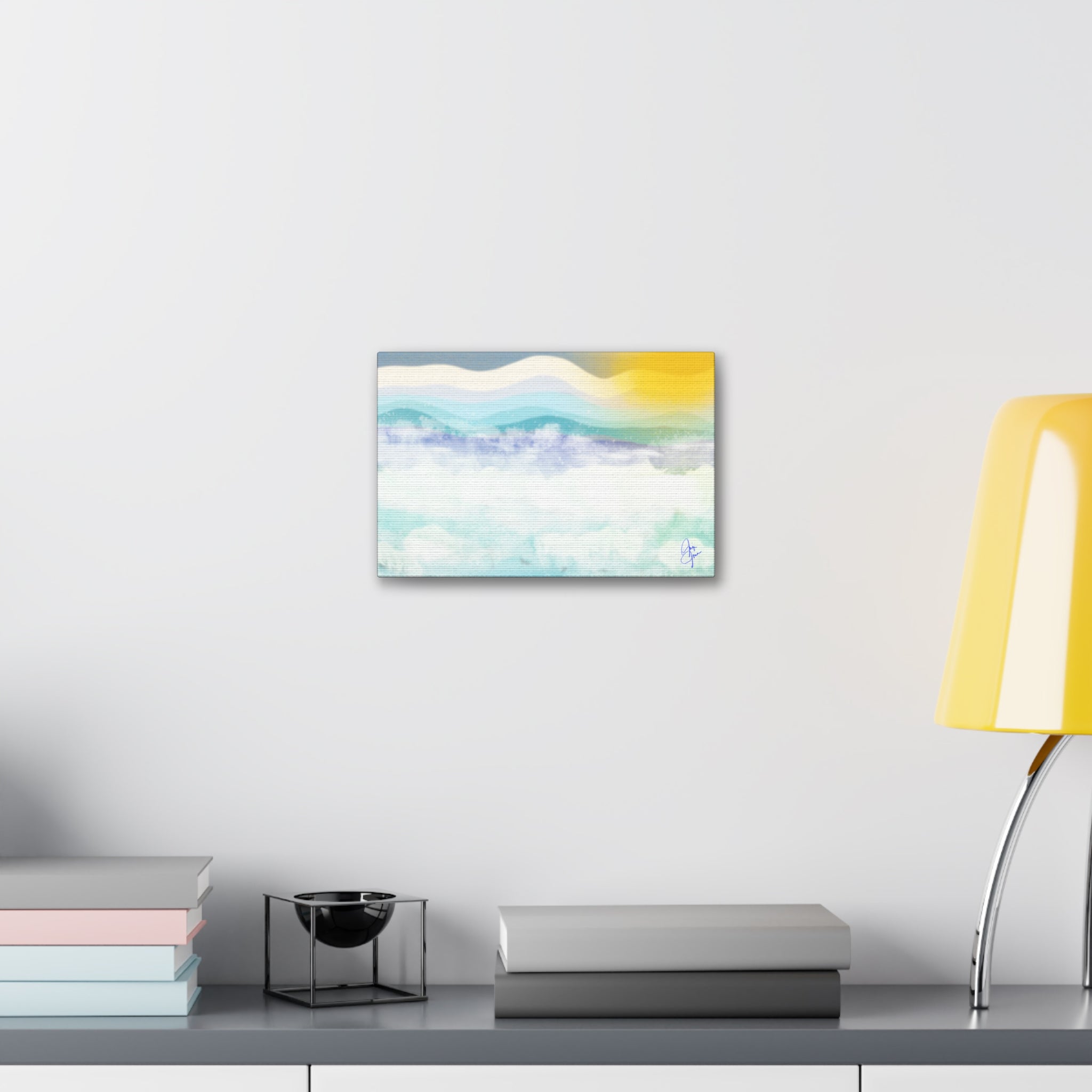 Serene Coastal Watercolor Canvas Print — Stretched 1.5"
