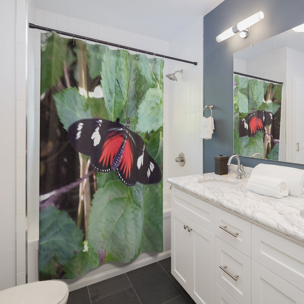 Nature-Inspired Butterfly Shower Curtain