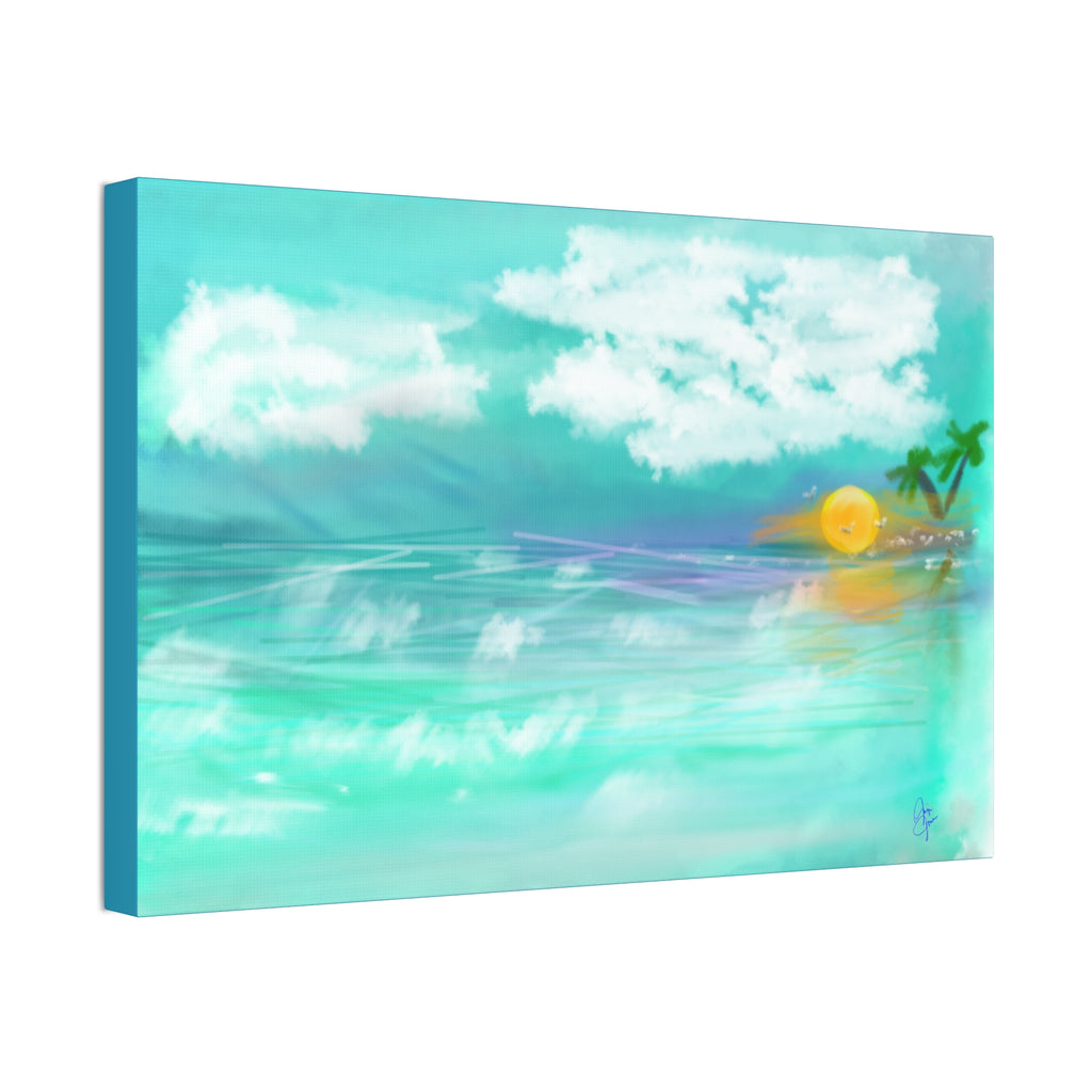 Tropical Sunset Beach Canvas — Stretched 1.5" Wall Art