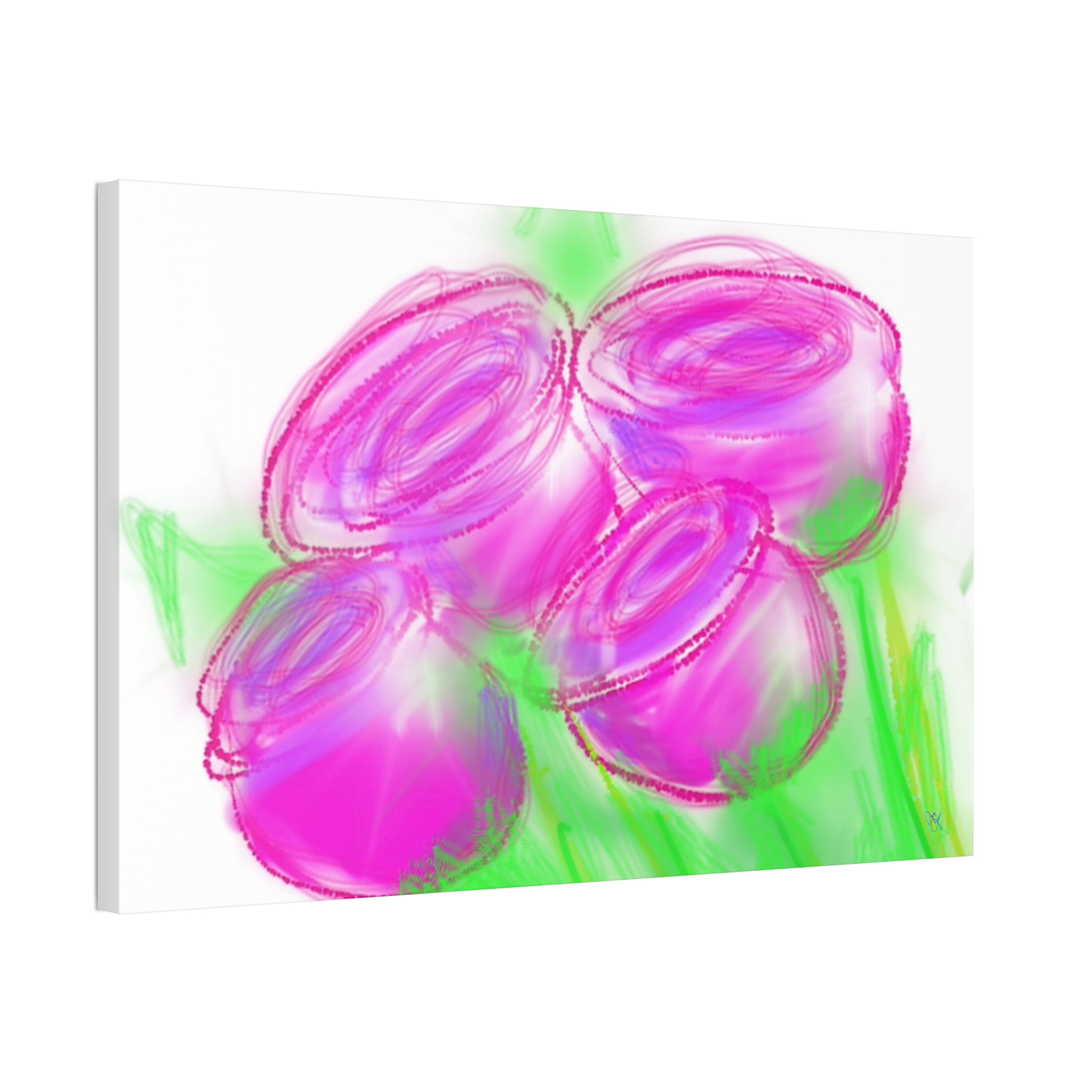 Pink Bloom Abstract Canvas