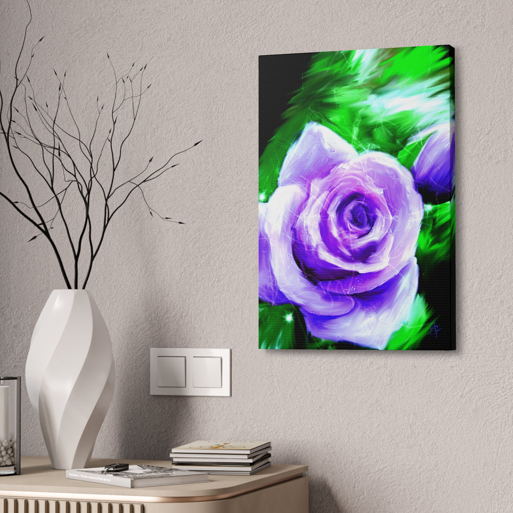 Purple Rose Canvas Print – Stretched 1.5" Floral Wall Art