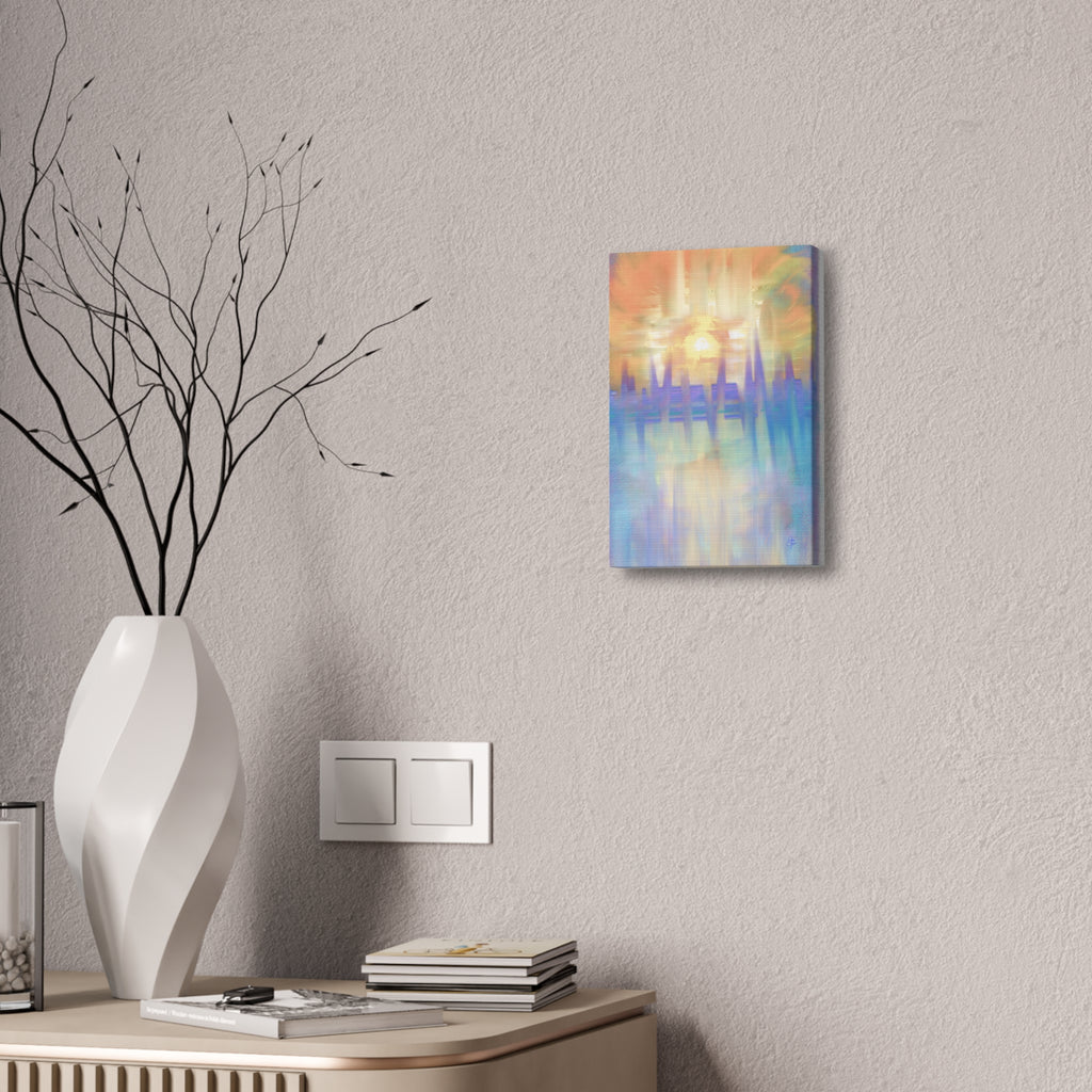Sunrise Dreamscape Canvas Wall Art — Pastel Abstract Stretched Canvas (1.5")