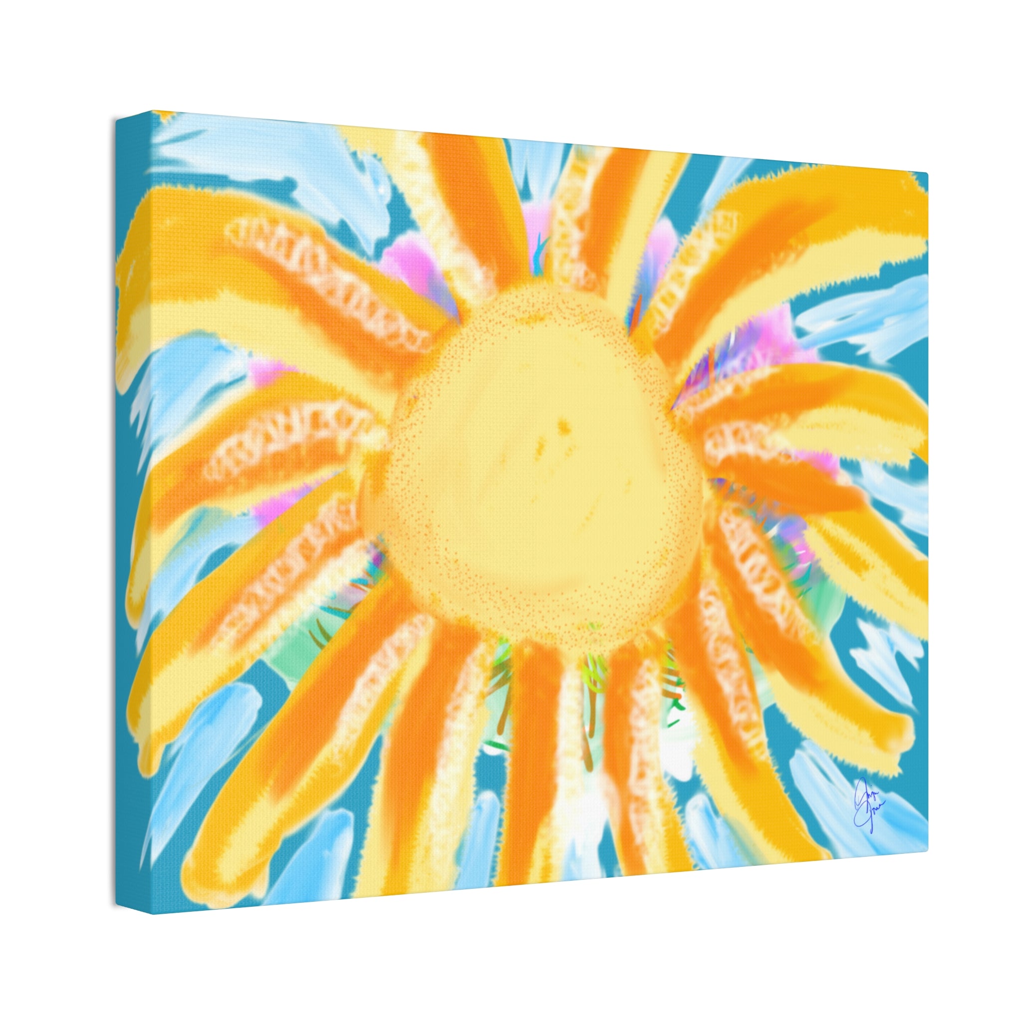 Sunburst Canvas Print — Bright Abstract Sunshine Wall Art (Stretched 1.5")
