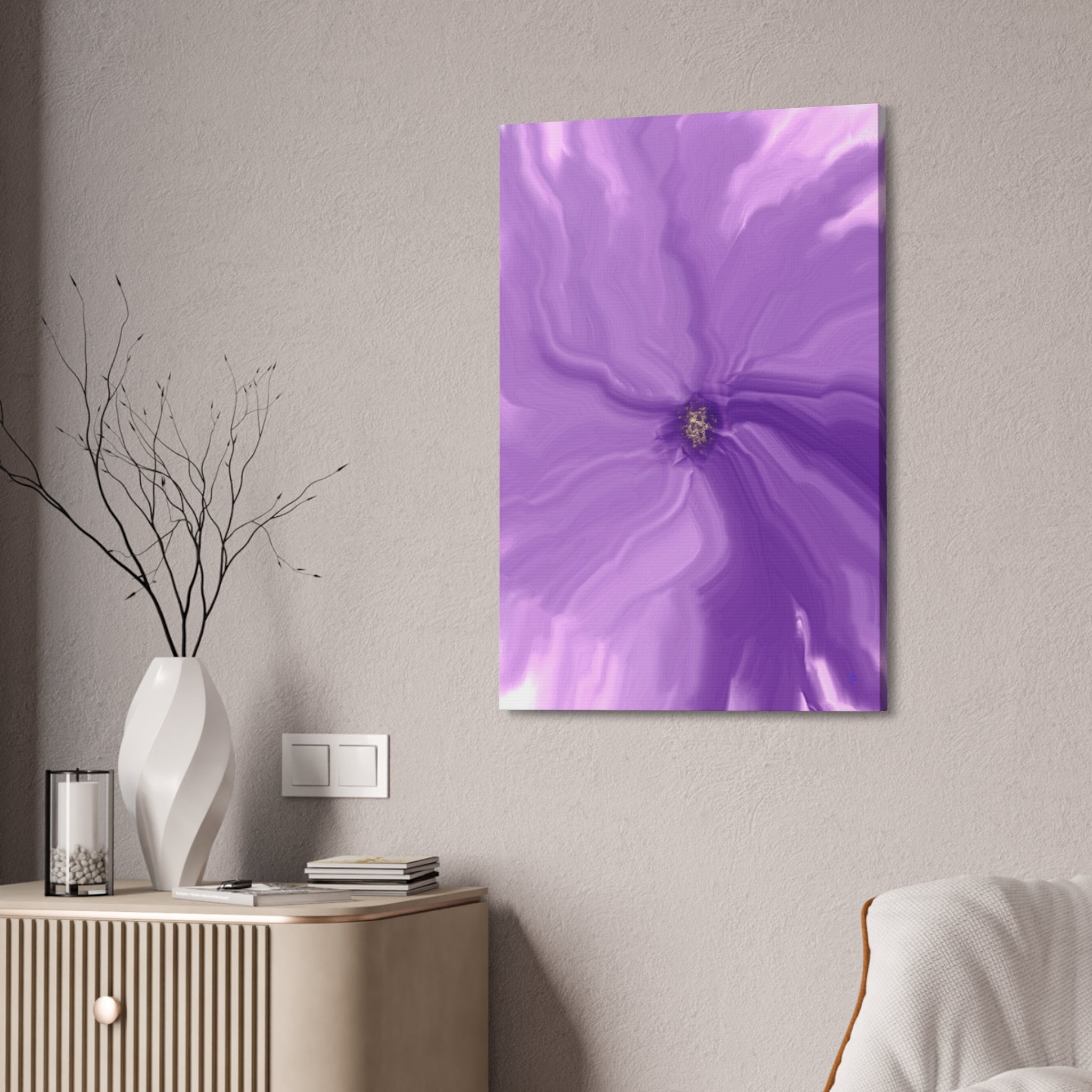 Abstract Purple Swirl Canvas Art – Stretched 1.5"